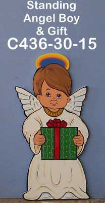 C436Standing Angel Boy & Gift